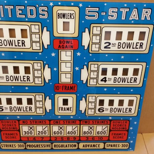1961 United 5 Star Upper Backglass