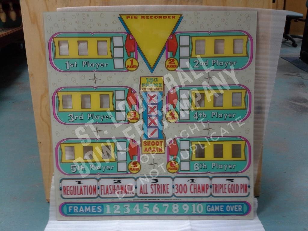1961 Chicago Coin CONTINTENTAL Upper Backglass