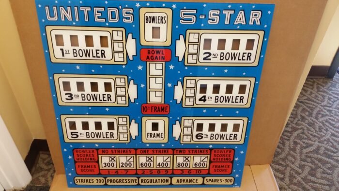 1961 United 5 Star Upper Backglass