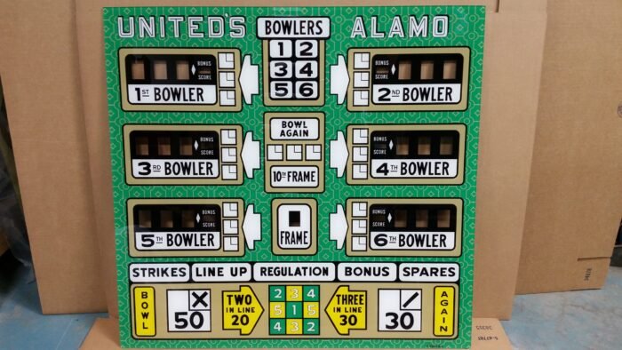 1962 United Alamo Upper Backglass
