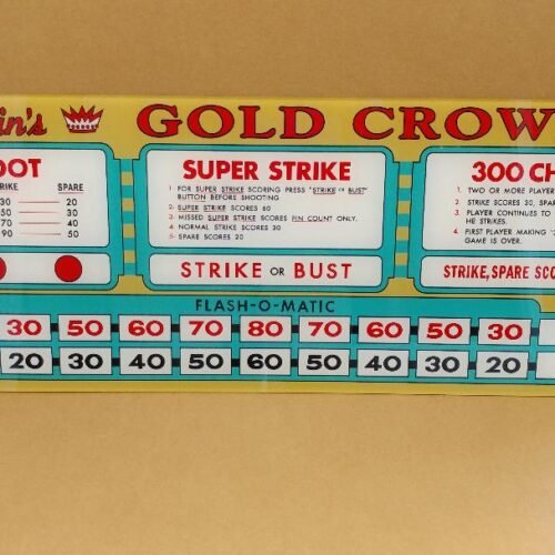 1962 Chicago Coin Gold Crown Lower Backglass