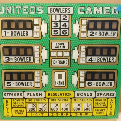 1961 United Cameo Used Upper Backglass U7