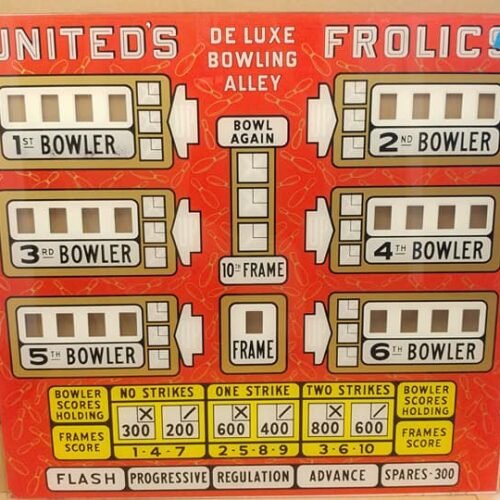 1961 United Frolics Used Upper Backglass U8