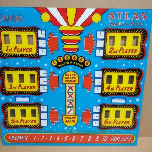 1958 United ATLAS Shuffle Bowling Alley Backglass