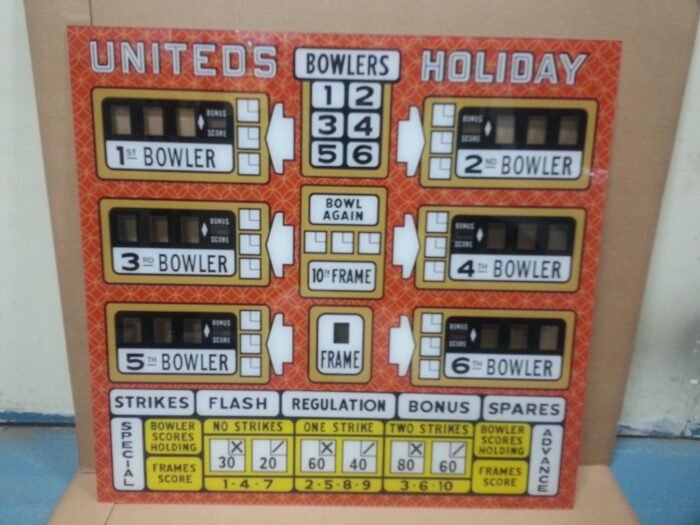1962 United Holiday Upper Backglass