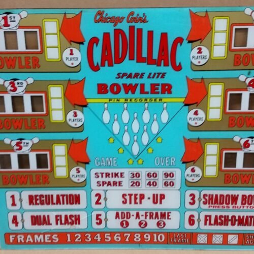 1964 Chicago Coin Cadillac Upper Backglass