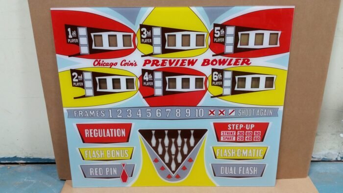 1965 Chicago Coin PREVIEW Ball Bowler Upper Back Glass