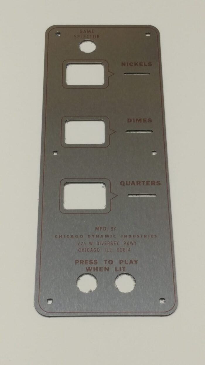 1970's Chicago Coin Box Cover 3 Slot