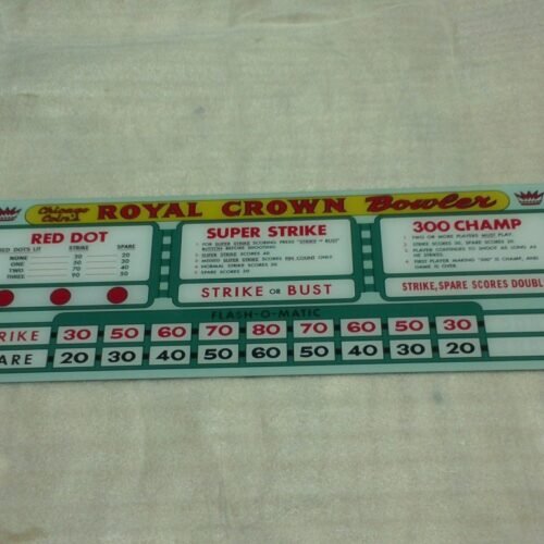 1962 Chicago Coin ROYAL CROWN Lower Back Glass