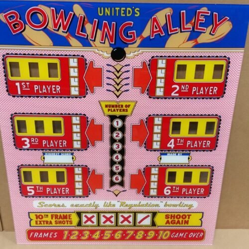 1956 United Bowling Alley Upper Back Glass