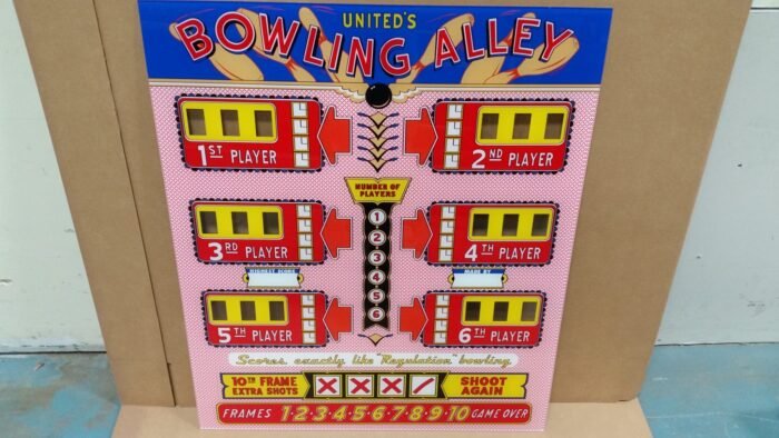 1956 United Bowling Alley Upper Back Glass