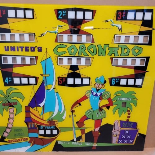 1967 United Coronado Used Upper Backglass U-17