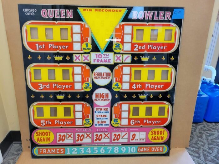 1959 Chicago Coin Queen Used Upper Backglass C10
