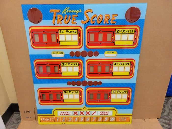 1957 Keeney True Score Used Upper Backglass