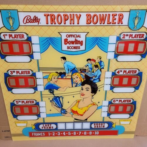 1958 Bally Trophy Upper Backglass