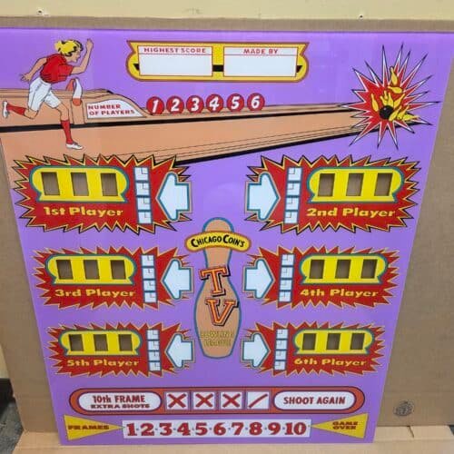 1957 Chicago Coin T.V. Land Bowling League Upper Backglass
