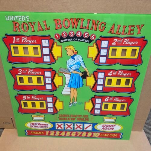 1957 United’s Royal Bowling Alley Upper Backglass